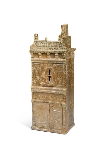 Lot 288 - An unusual salt glazed pottery model of 'The Oak' public house, 19th century