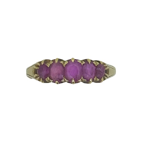 Lot 30 - A five stone ruby ring