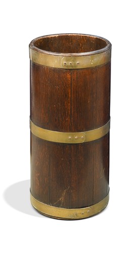 Lot 269 - An Edwardian coopered-oak umbrella and stick stand