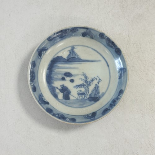 Lot 24 - Four Chinese export blue and white tea bowls and saucers from the Ca Mau cargo, 18th century