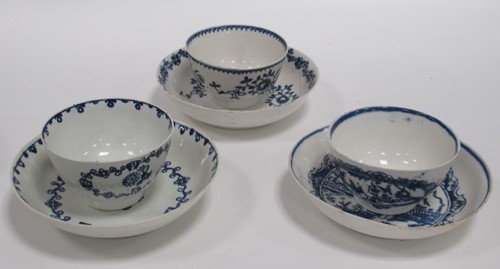 Lot 15 - Three 18th century Liverpool porcelain tea...