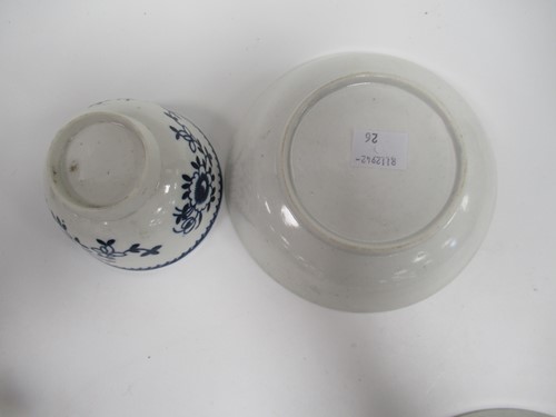 Lot 15 - Three 18th century Liverpool porcelain tea...