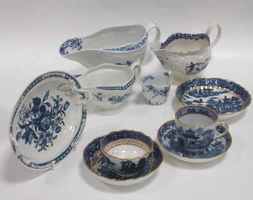 Lot 30 - A group of 18th century English blue and white...