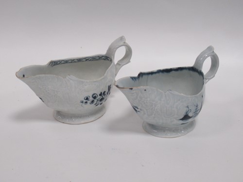 Lot 48 - Two 18th century English porcelain blue and...