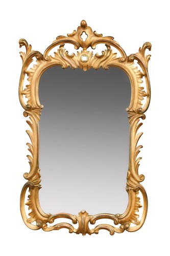 Lot 401 - A George III rococo style gilt wall mirror, early 20th century