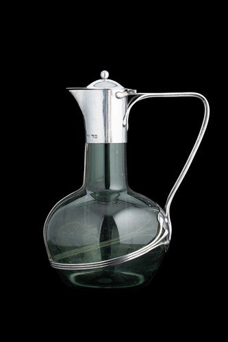 Lot 250 - Charles Robert Ashbee (1863-1942) for the Guild of Handicraft, a rare silver and glass wine decanter