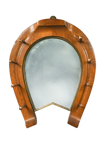 Lot 332 - A Victorian oak novelty hall mirror