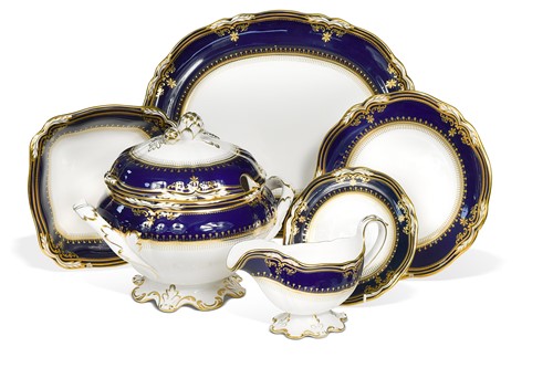 Lot 341 - A Spode Lancaster Cobalt dinner service