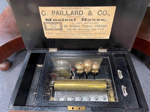 Lot 583 - A rosewood musical box by C. Paillard & Co, 19th century