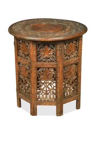 Lot 449 - An Indian hardwood folding table, early 20th century