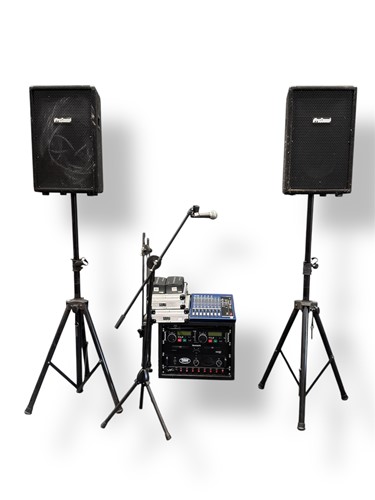 Lot 167 - A racked PA and mixing system comprising:...