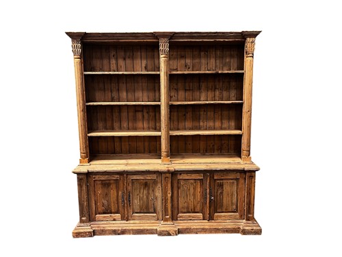 Lot 591 - A 19th century pine dresser, the moulded...