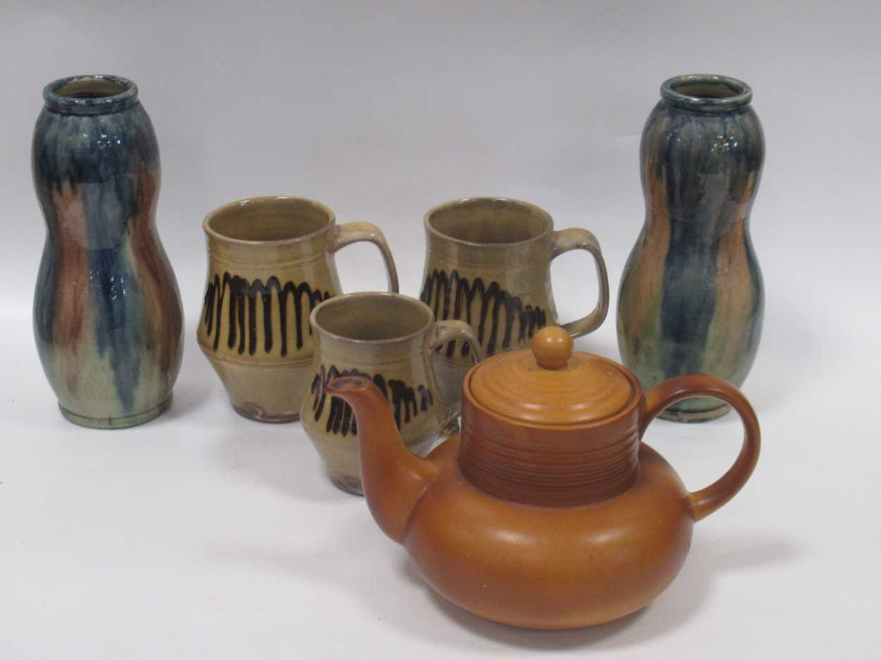 Lot 12 - A small group of studio pottery, a pair of...