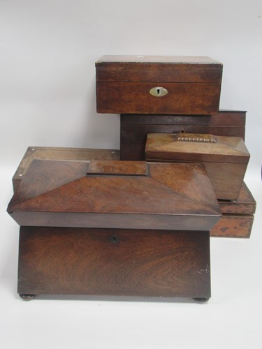 Lot 240 - Tea caddies and boxes, to include a 19th...