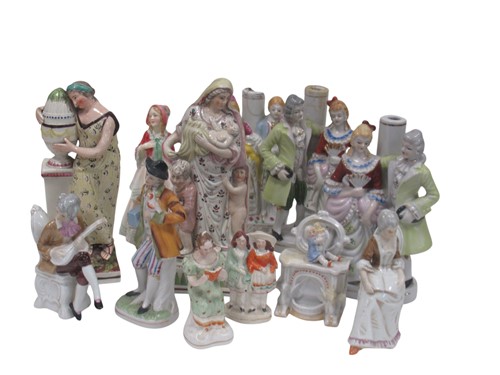 Lot 81 - 19th century pearlware figures and others:...