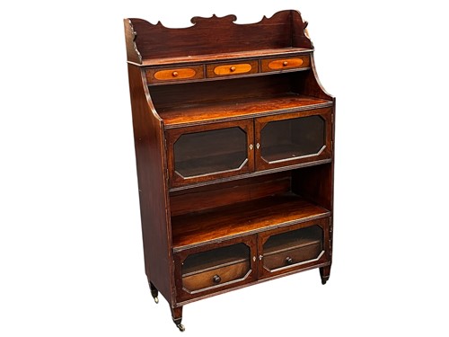 Lot 597 - A Regency and later inlaid mahogany...