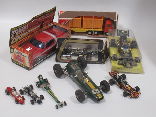 Lot 153 - Toy racing cars, including Schuco Lotus, JPS...