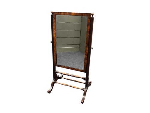Lot 598 - A Regency style small mahogany cheval mirror,...