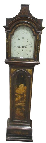 Lot 140 - A George III black lacquered chinoiserie...
