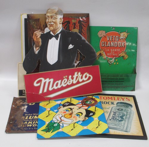 Lot 168 - Selection of vintage enamelled and card signs...