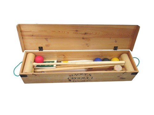 Lot 198 - A Jacques croquet set with 4 mallets etc,...