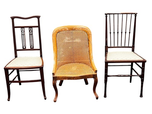 Lot 630 - Five various 19th/ 20th century chairs, to...