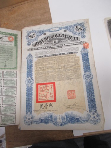 Lot 120 - A folder of Chinese, Russian and other bond or...