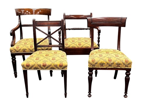 Lot 620 - Four various 19th century mahogany dining...