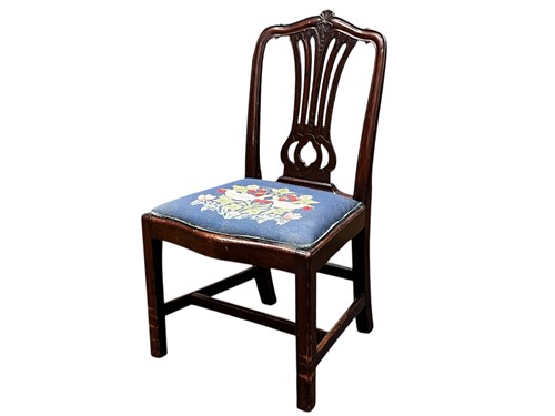 Lot 604 - A late George III mahogany single chair, the...