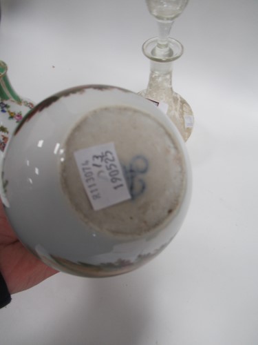Lot 94 - A pair of continental bottle vases with...