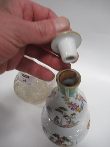 Lot 94 - A pair of continental bottle vases with...