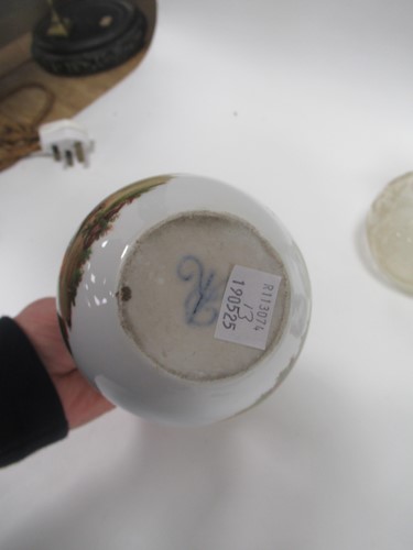 Lot 94 - A pair of continental bottle vases with...