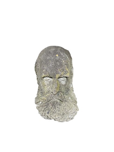 Lot 684 - Compsite stone mask of a bearded man, 41 x 23cm