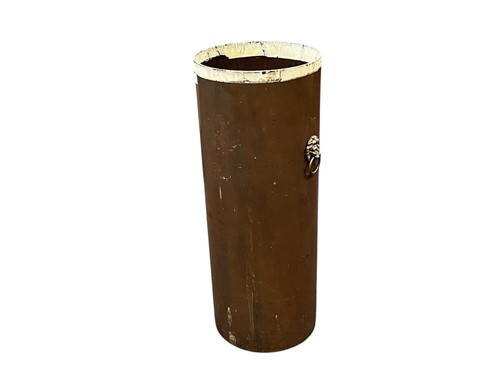 Lot 166 - A brass stick stand of cylindrical form with...