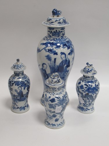Lot 41 - A 19th century Chinese blue and white baluster...