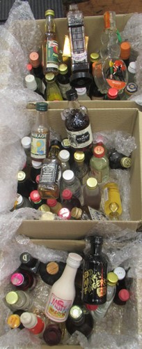 Lot 216 - A collection of miniature spirit...