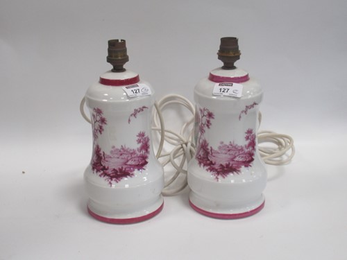 Lot 127 - A pair of French white and purple Porcelaine...