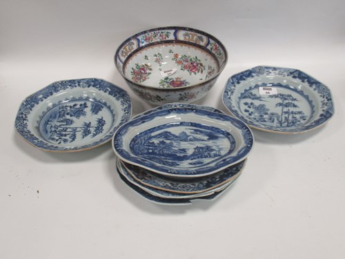 Lot 56 - A Samson porcelain armorial punch bowl,...