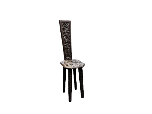 Lot 652 - A late Victorian carved wood spinning chair,...