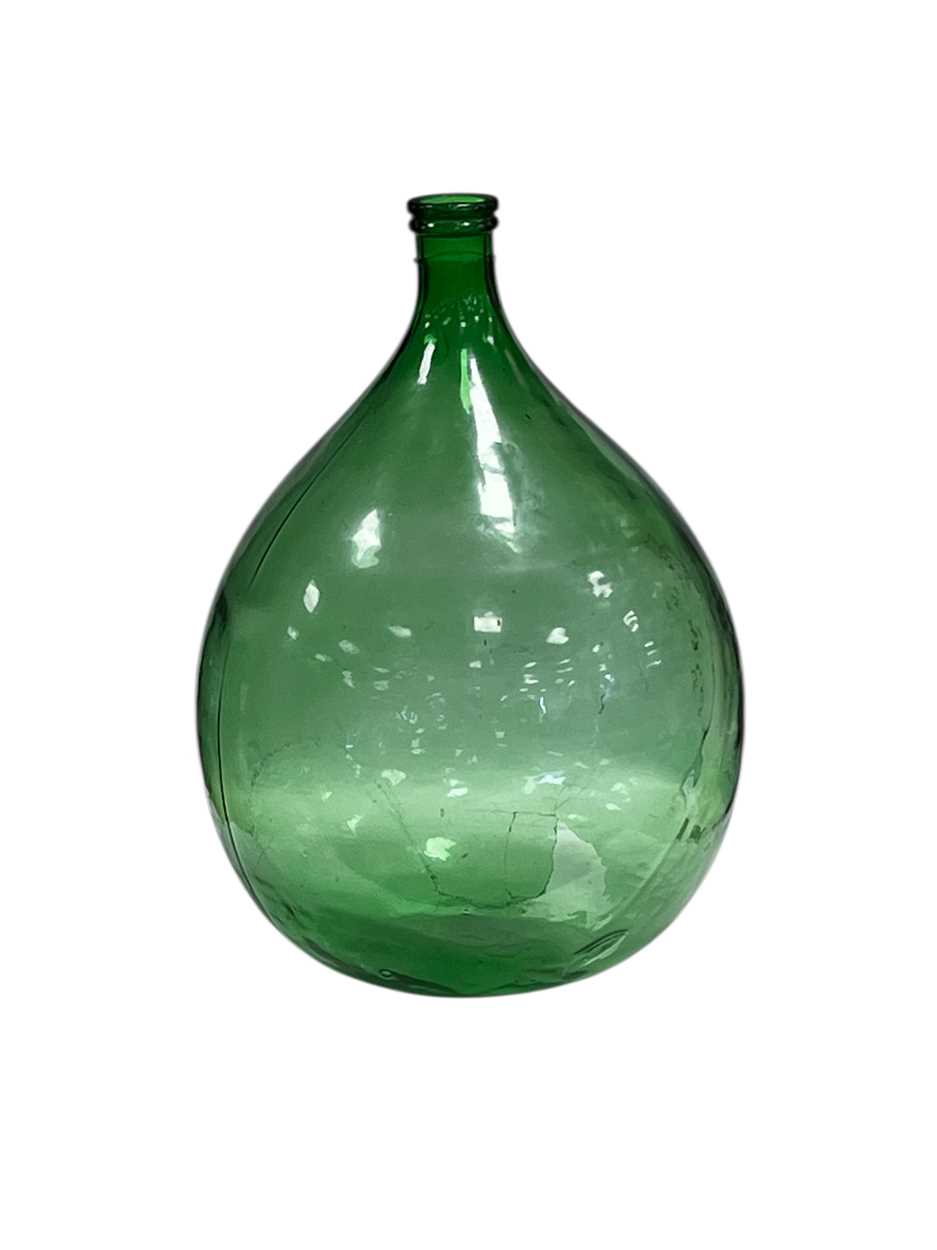 Lot 259 - A large French green glass carboy / demijohn,...