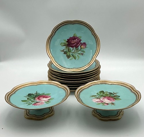 Lot 97 - A Victorian botanical dessert service, the...