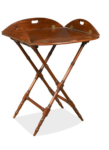Lot 519 - A mahogany butler's tray on stand, 19th century