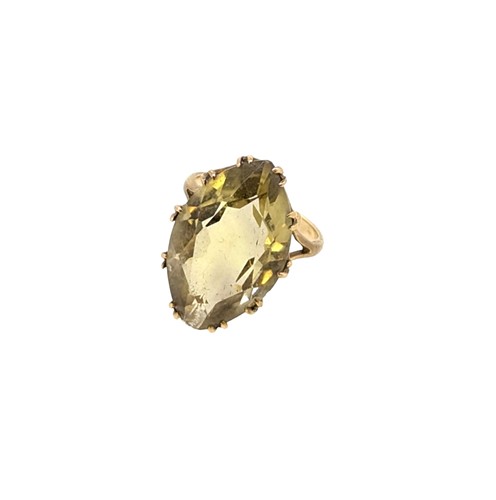 Lot 46 - A 9ct gold single stone citrine ring