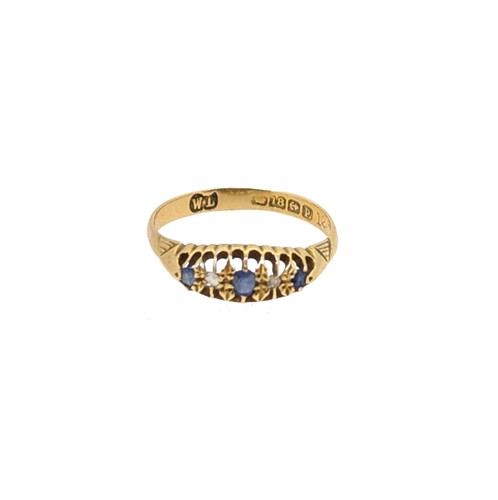 Lot 68 - An 18ct gold sapphire and diamond ring