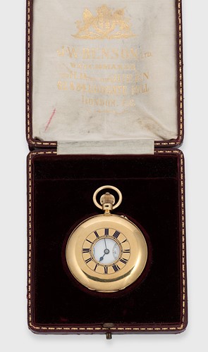 Lot 222 - J.W. Benson, London - An 18ct gold half hunter pocket watch