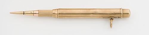 Lot 332 - A 9ct gold gravity fed propelling pencil, stamped Sampson Mordan