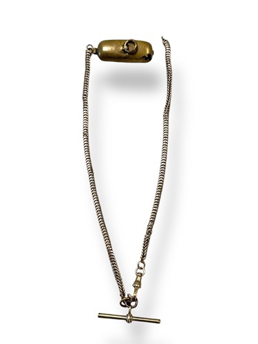 Lot 249 - A pocket watch style chain, stamped 9c, 14.1g