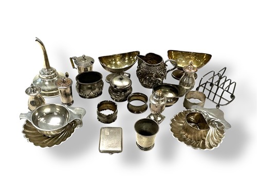 Lot 225 - A quantity of silverware including cruets,...