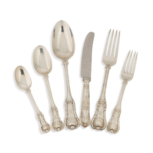 Lot 476 - Glasgow - A 28-piece set of 19th century silver flatware with 50 additions