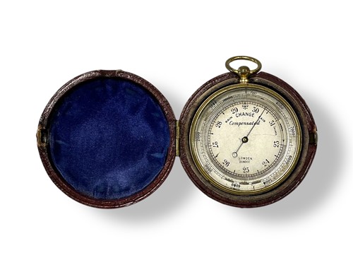 Lot 254 - Lowden, Dundee - A gilt metal pocket barometer...